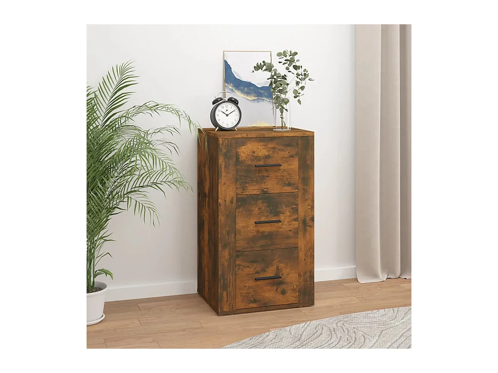 Buffet | Bahut | Meuble de rangement Chêne fumé 40x33x70 cm Bois d'ingénierie