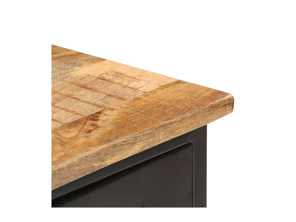 Buffet | Commode à tiroir | Meuble de rangement 110x30x65 cm Bois de manguier massif brut et acier