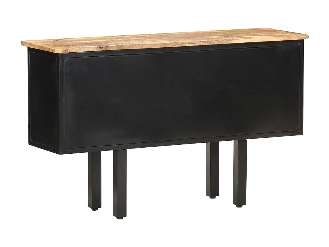 Buffet | Commode à tiroir | Meuble de rangement 110x30x65 cm Bois de manguier massif brut et acier