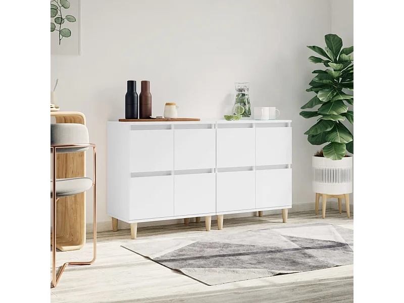 Buffets | Bahuts | Meuble de rangement 2 pcs blanc 60x35x70 cm bois d'ingénierie