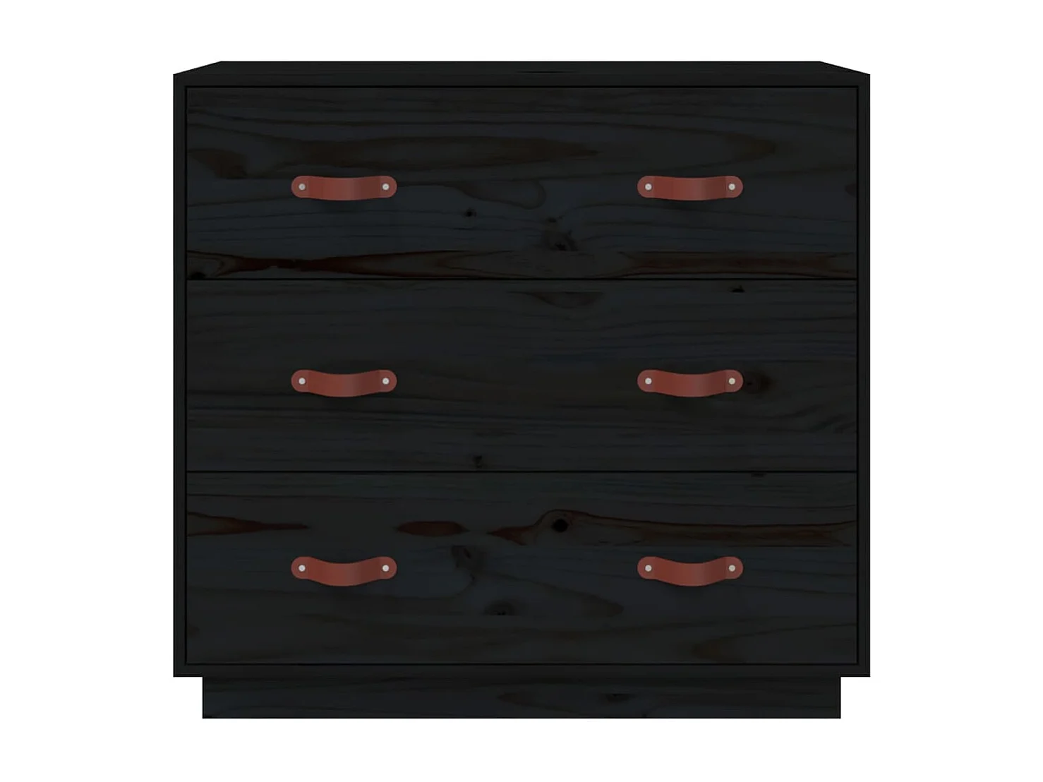 Credenza | Buffet | Armadio Nera 80x40x75 cm in Legno Massello di Pino