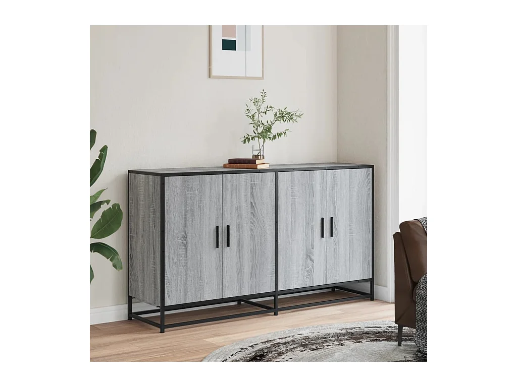 Credenza | Buffet | Armadio Grigio Sonoma 134x35x76 cm in Truciolato