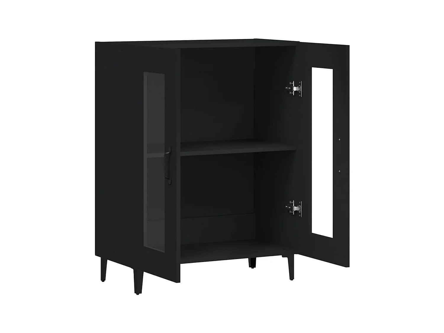 Credenza | Buffet | Armadio Nera 69,5x34x90 cm in Legno Multistrato