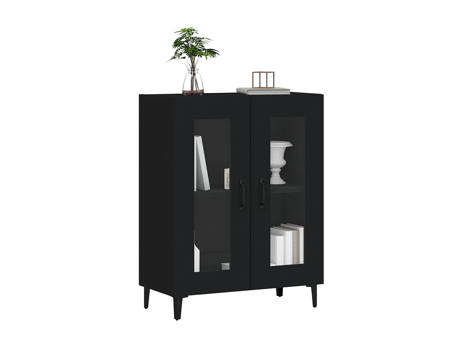 Buffet | Bahut | Meuble de rangement noir 69,5x34x90 cm bois d'ingénierie