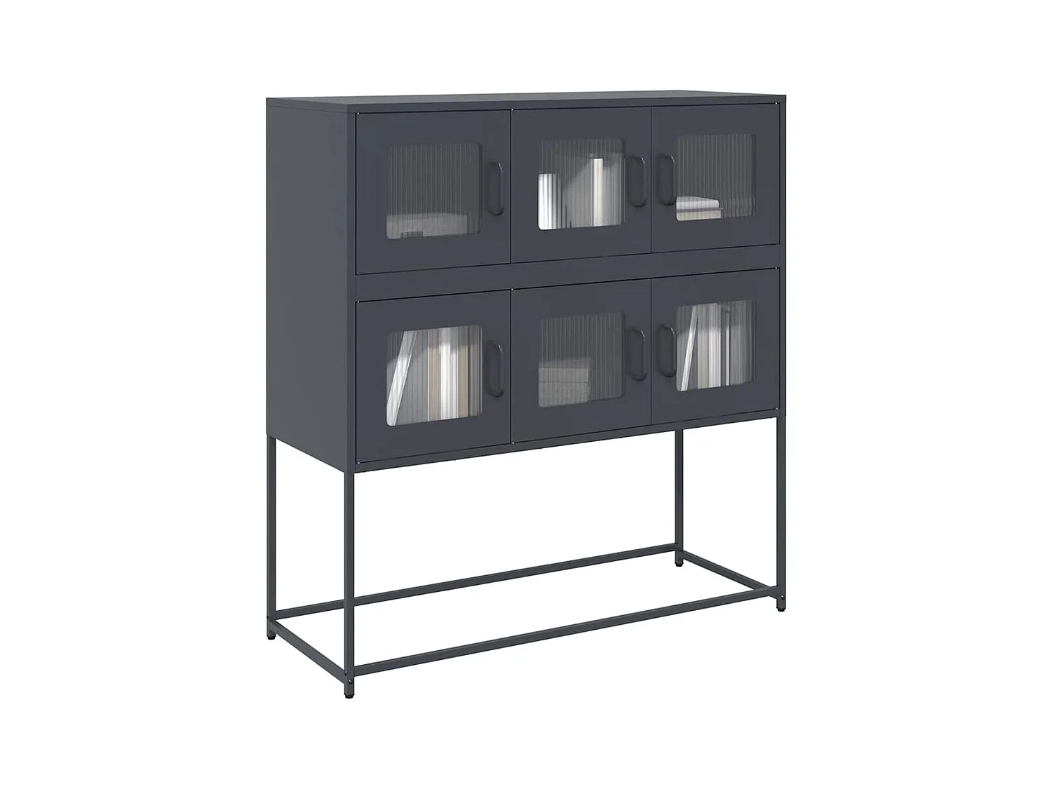 Credenza | Buffet | Armadio Antracite 100,5x39x107 cm in Acciaio Laminato a Freddo