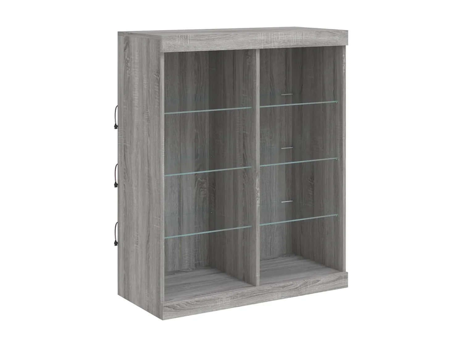 Buffet | Bahut | Meuble de rangement avec lumières LED sonoma gris 81x37x100 cm