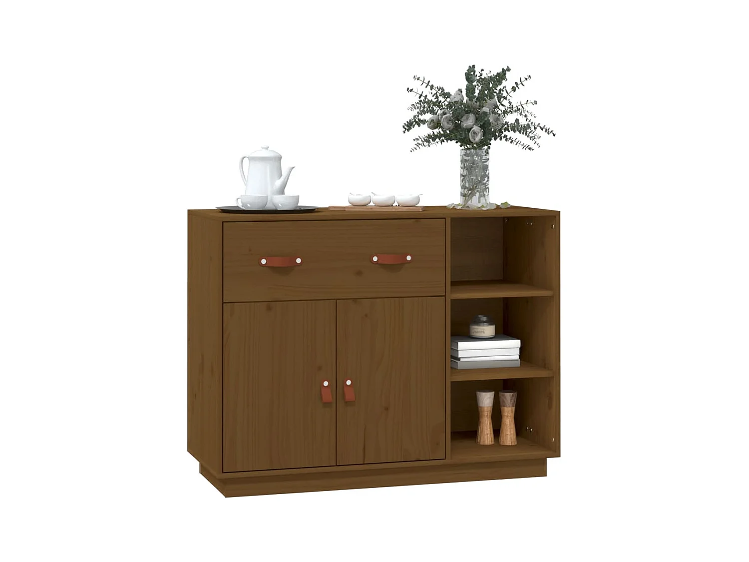 Buffet | Bahut | Meuble de rangement Marron miel 98,5x40x75 cm Bois massif de pin