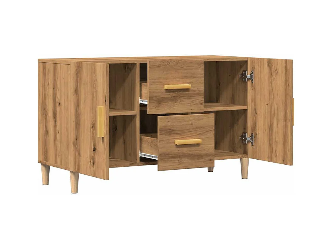 Credenza | Buffet | Armadio Rovere Artigianale 100x36x60 cm in Legno Multistrato