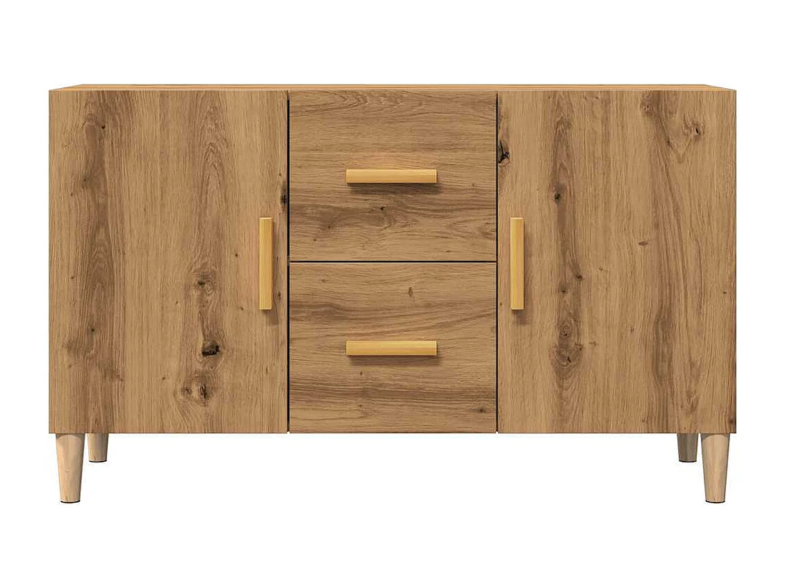 Buffet | Bahut | Meuble de rangement chêne artisanal 100x36x60 cm bois d'ingénierie