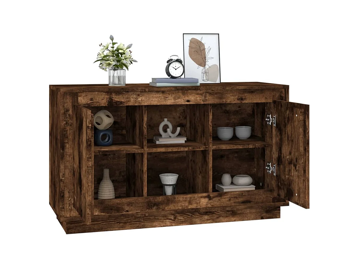 Buffet | Bahut | Meuble de rangement chêne fumé 102x35x60 cm bois d'ingénierie