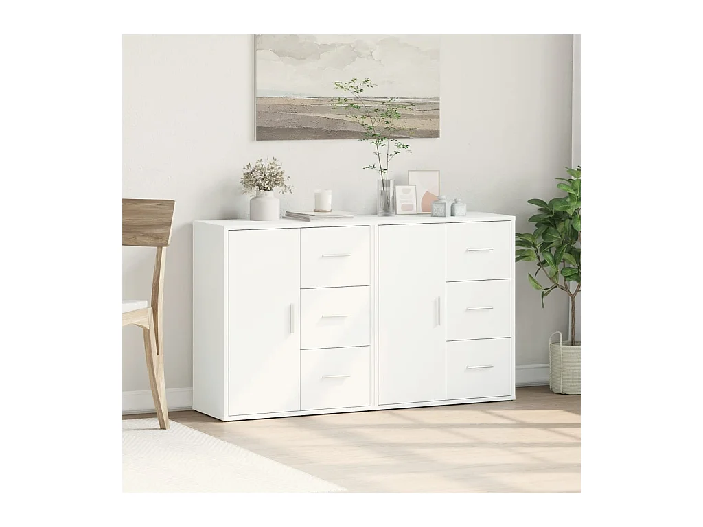 Buffets | Bahuts | Meuble de rangement 2 pcs blanc 60x31x70 cm bois d'ingénierie
