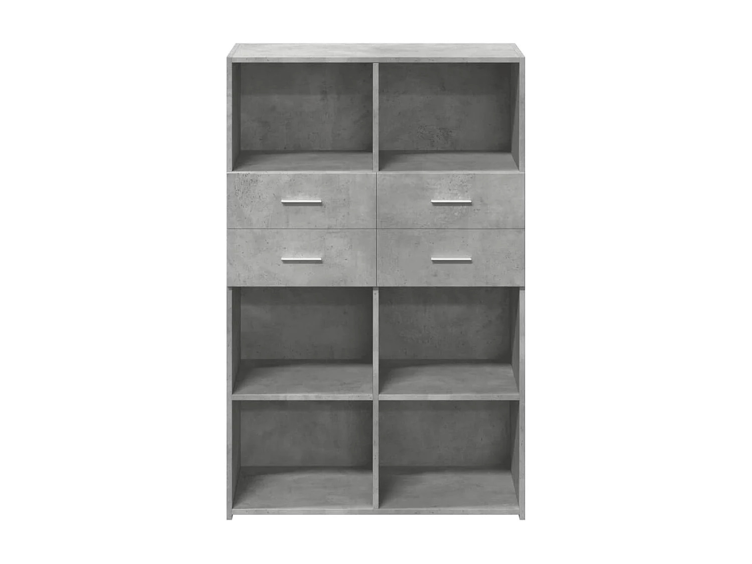 Credenza | Buffet | Armadio Grigio Cemento 80x42,5x124 cm in Legno Multistrato