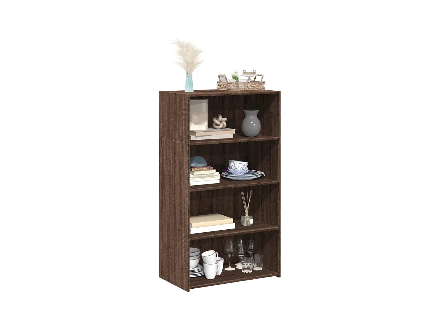 Buffet | Bahut | Meuble de rangement haut chêne marron 70x41x124 cm bois d'ingénierie