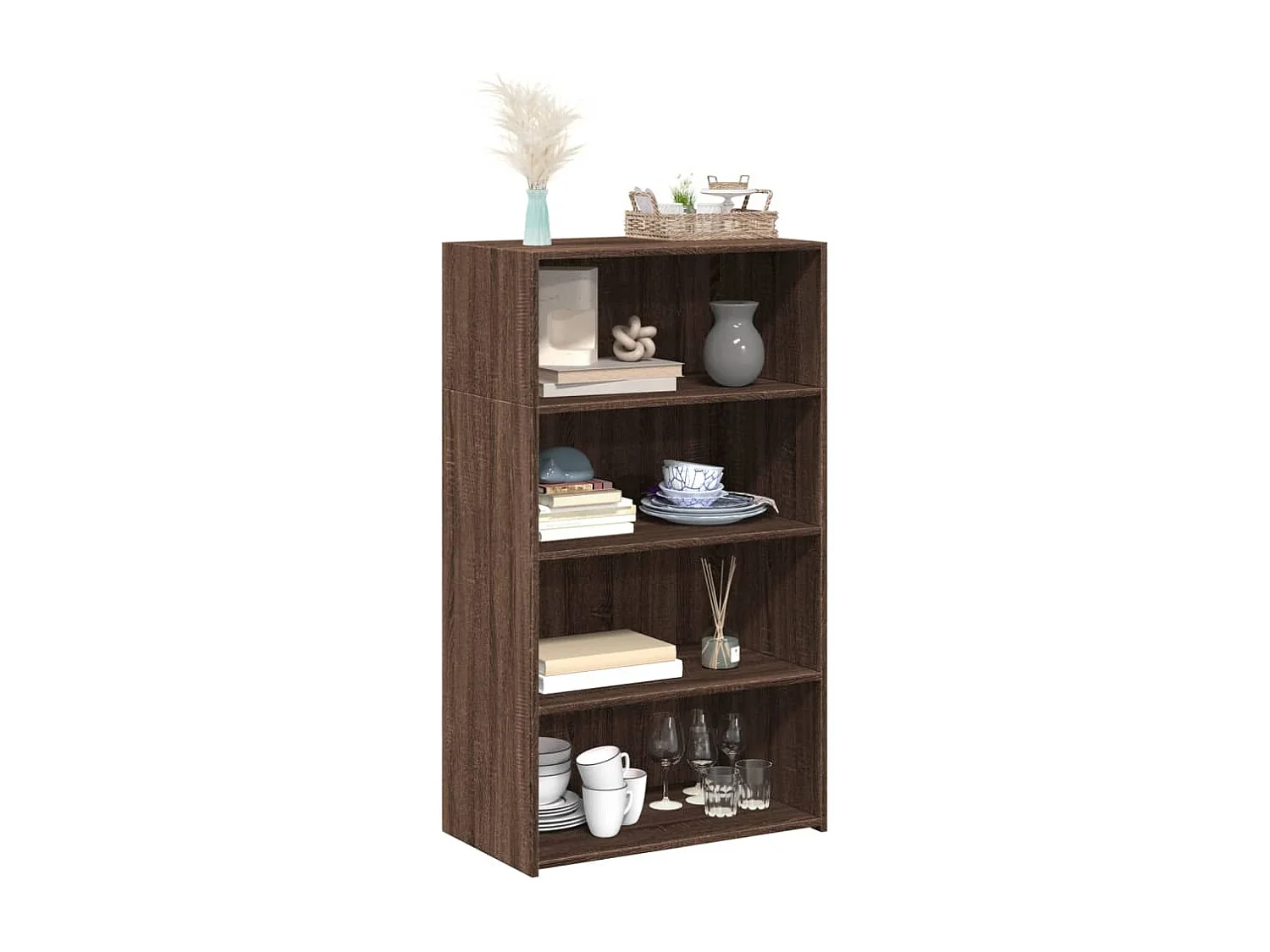 Buffet | Bahut | Meuble de rangement haut chêne marron 70x41x124 cm bois d'ingénierie