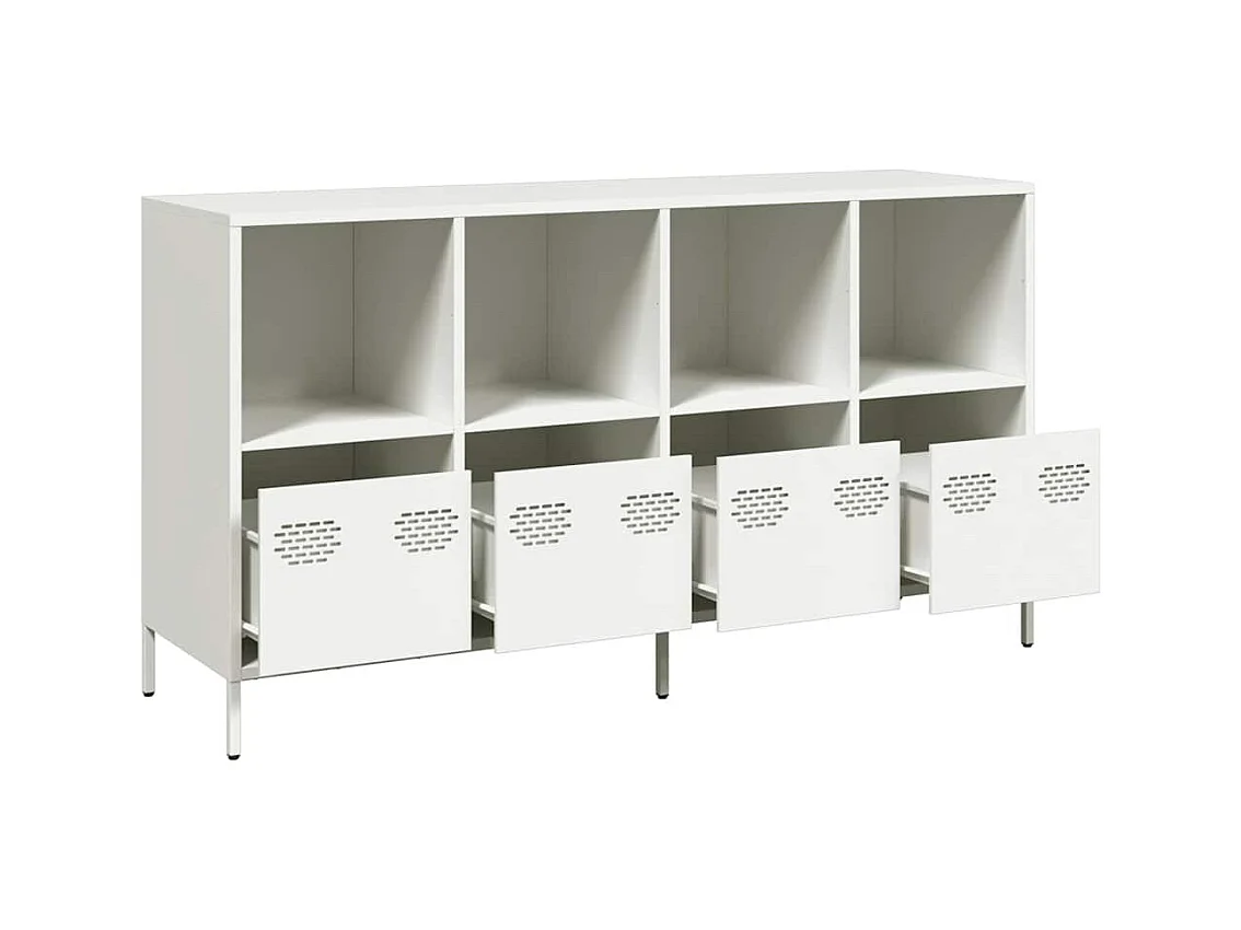 Buffet | Commode à tiroir | Meuble de rangement blanc 135x39x73,5 cm acier laminé à froid