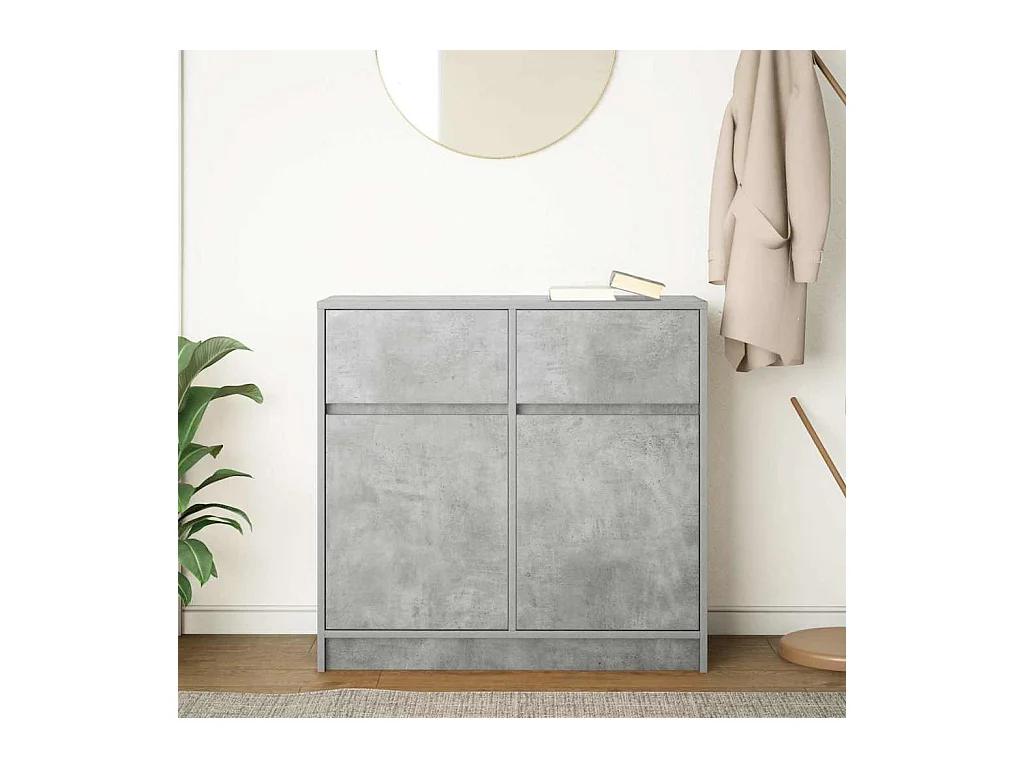 Credenza | Buffet | Armadio con Cassetto Grigio Cemento 80x34x76 cm in Truciolato