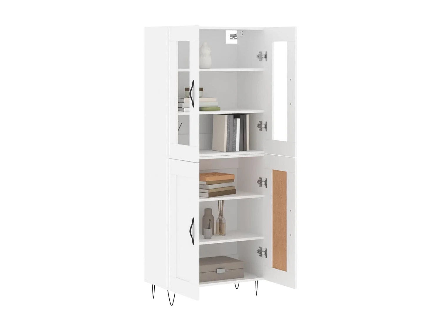 Buffet | Bahut | Meuble de rangement haut Blanc 69,5x34x180 cm Bois d'ingénierie