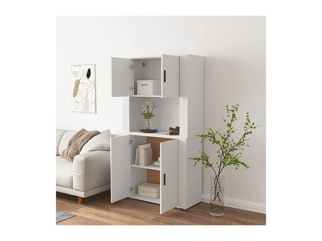 Credenza | Buffet | Armadio Bianca in Legno Multistrato