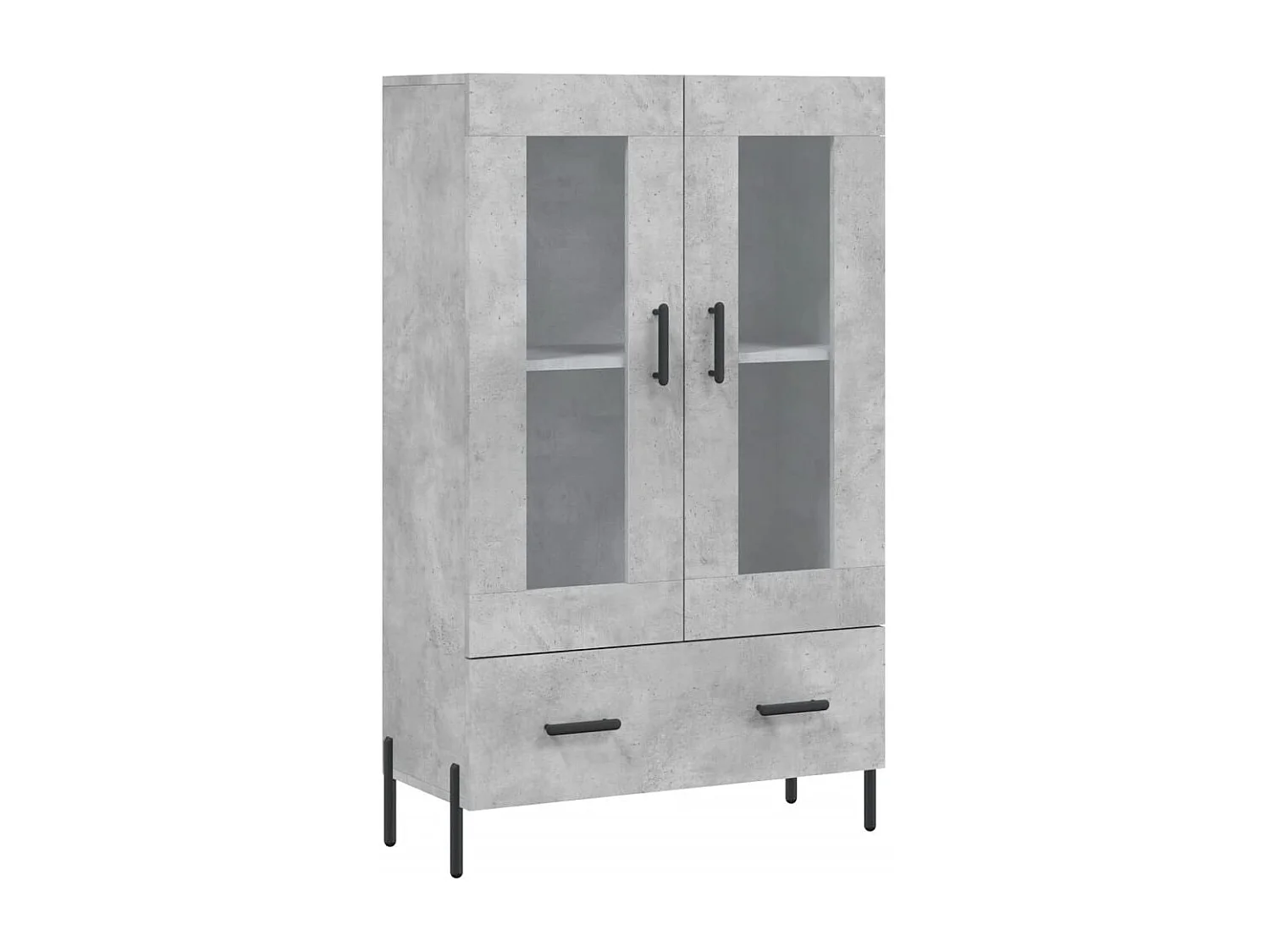 Buffet | Bahut | Meuble de rangement haut gris béton 69,5x31x115 cm bois d'ingénierie