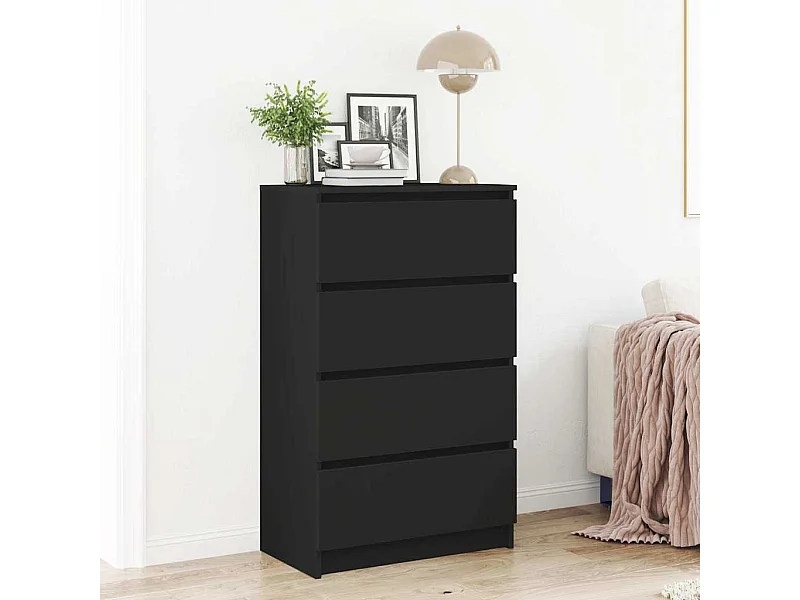 Buffet | Commode à tiroir | Meuble de rangement Noir 60x35x98,5 cm Bois d'ingénierie