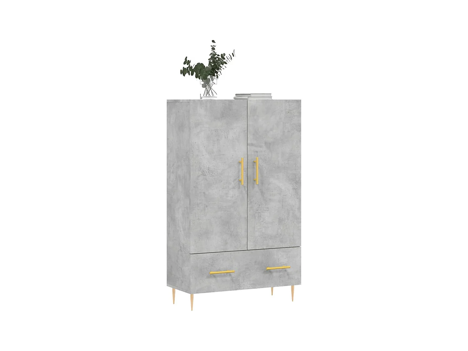 Buffet | Bahut | Meuble de rangement haut gris béton 69,5x31x115 cm bois d'ingénierie