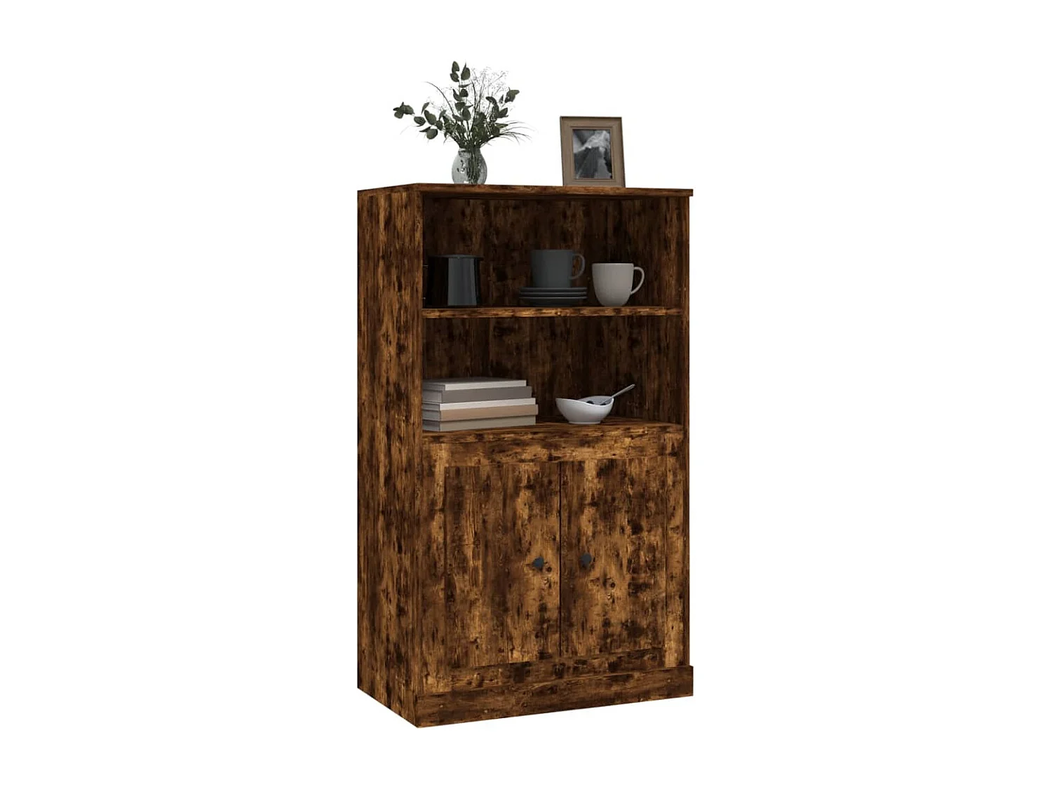 Buffet | Bahut | Meuble de rangement haut chêne fumé 60x35,5x103,5 cm bois d'ingénierie