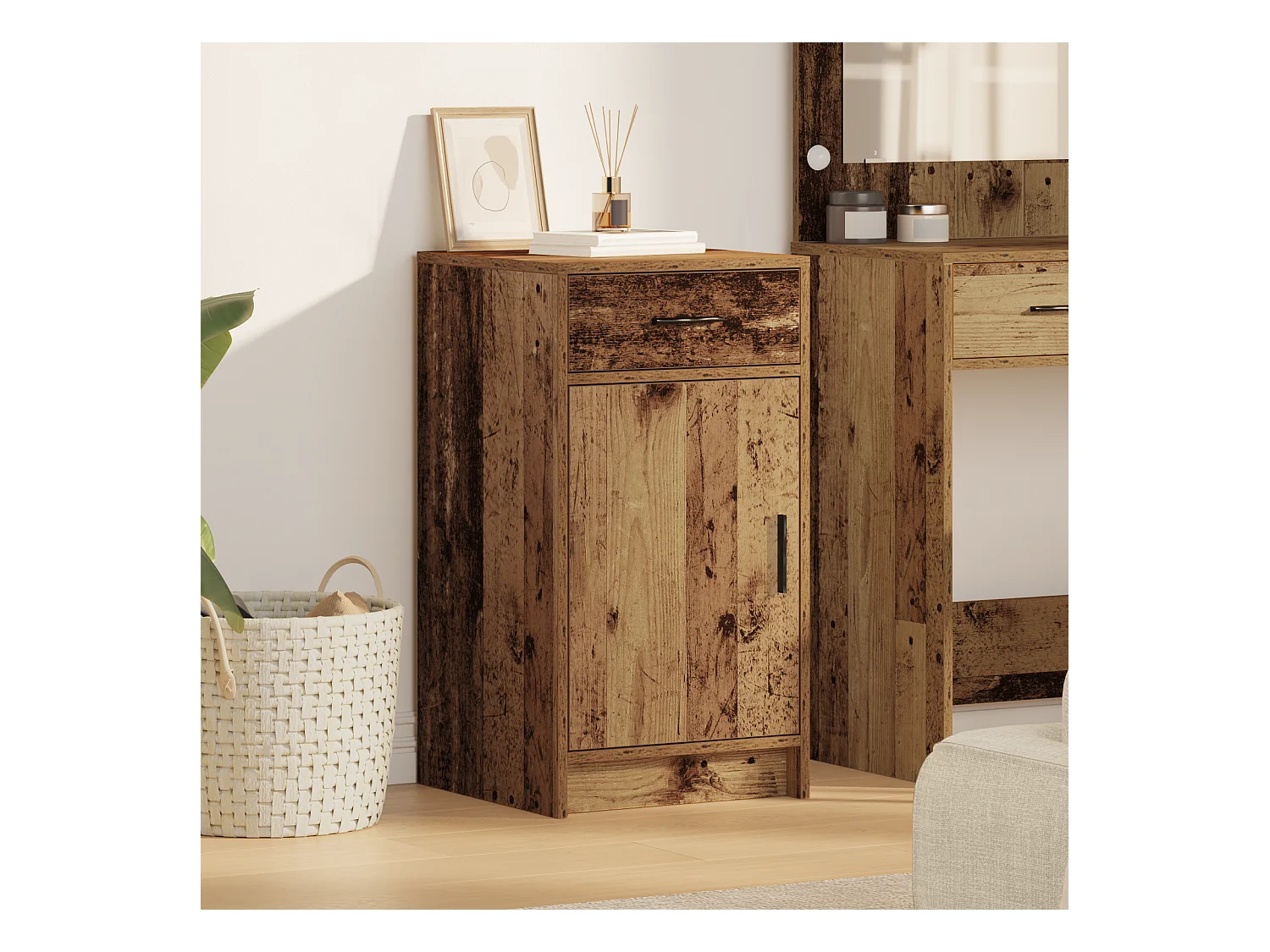 Buffet | Bahut | Meuble de rangement en vieux bois 40x41x75 cm en bois d'ingénierie