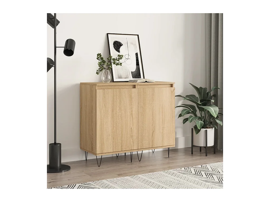 Buffets | Bahuts | Meuble de rangement 2 pcs chêne sonoma 40x35x70 cm bois d'ingénierie