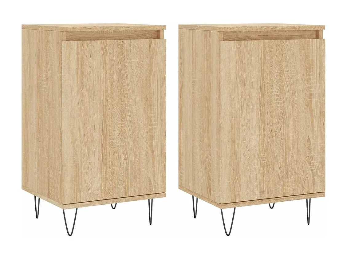 Buffets | Bahuts | Meuble de rangement 2 pcs chêne sonoma 40x35x70 cm bois d'ingénierie