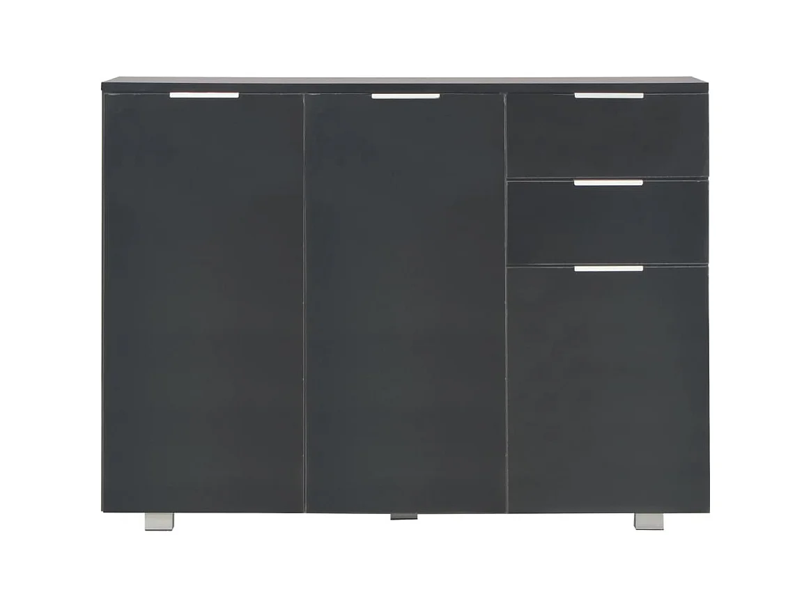 Buffet | Commode à tiroir | Meuble de rangement Noir brillant 107x35x80,5 cm