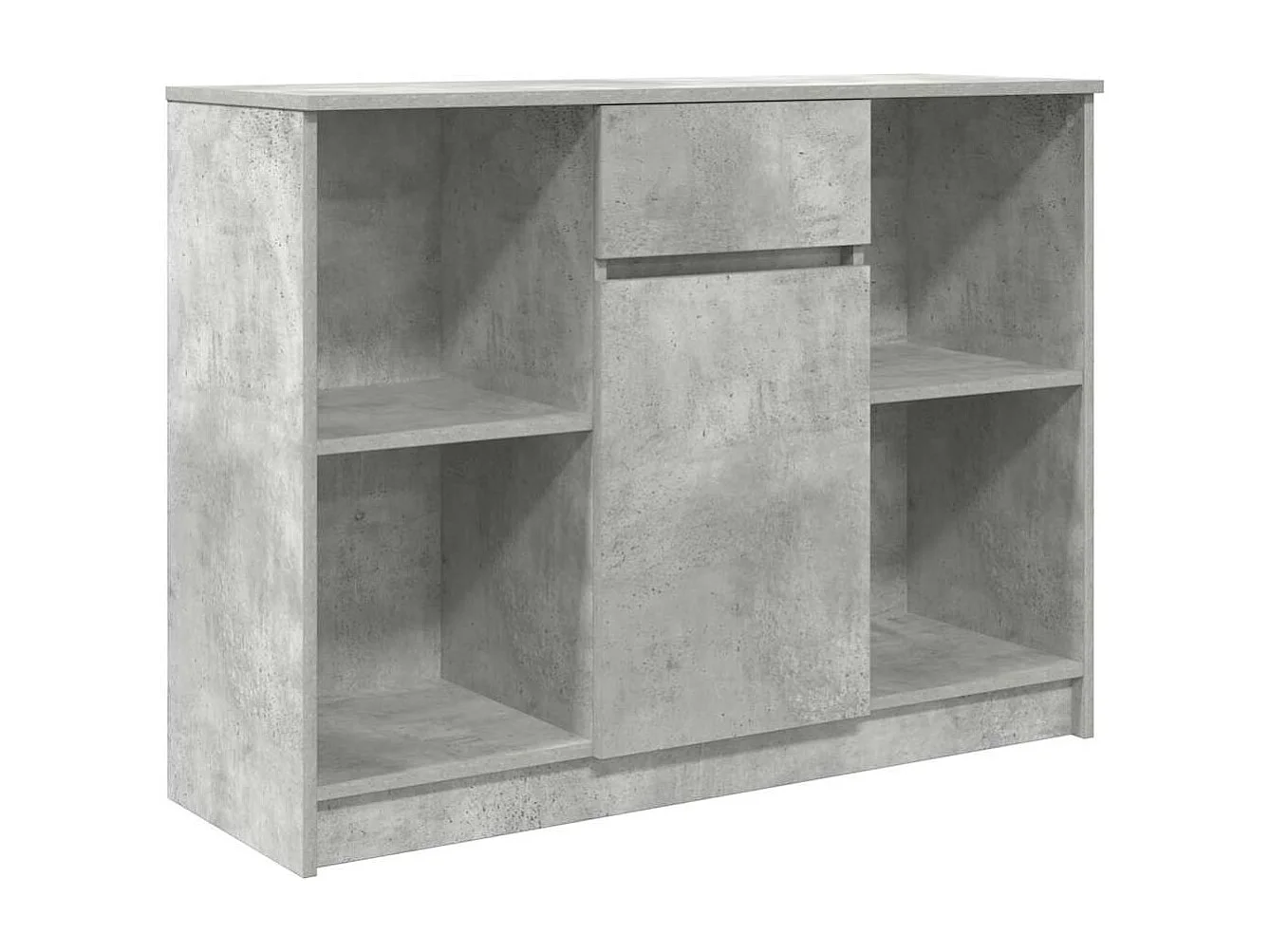 Buffet | Commode à tiroir | Meuble de rangement avec tiroir gris béton 101x35x76 cm bois d'ingénierie