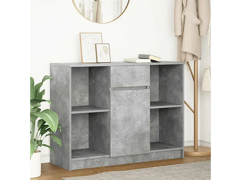 Credenza | Buffet | Armadio con Cassetto Grigio Cemento 101x35x76 cm in Truciolato