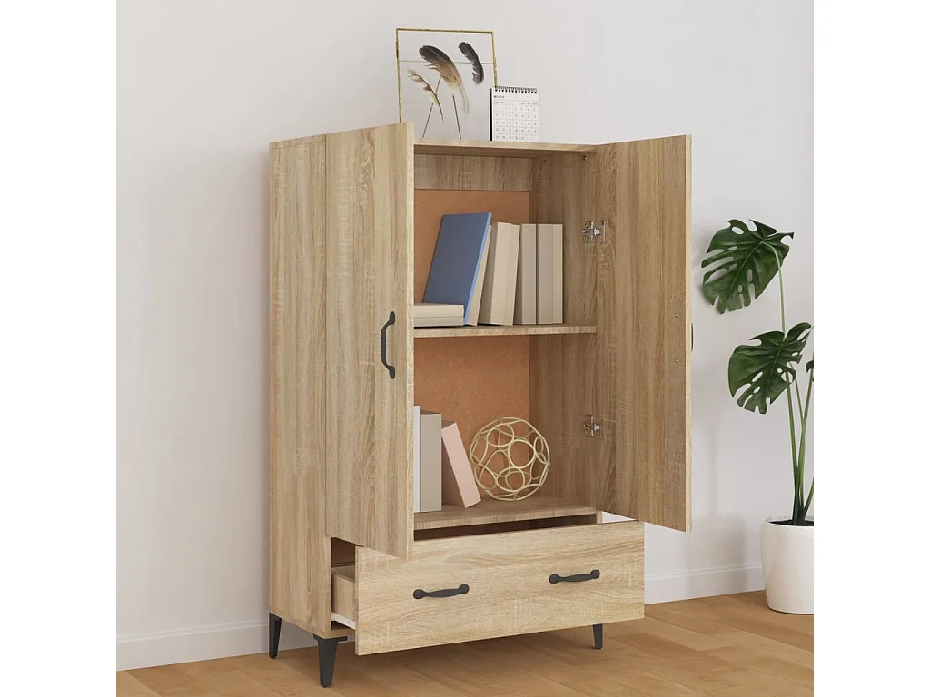 Buffet | Bahut | Meuble de rangement haut Chêne sonoma 70x31x115 cm Bois d'ingénierie