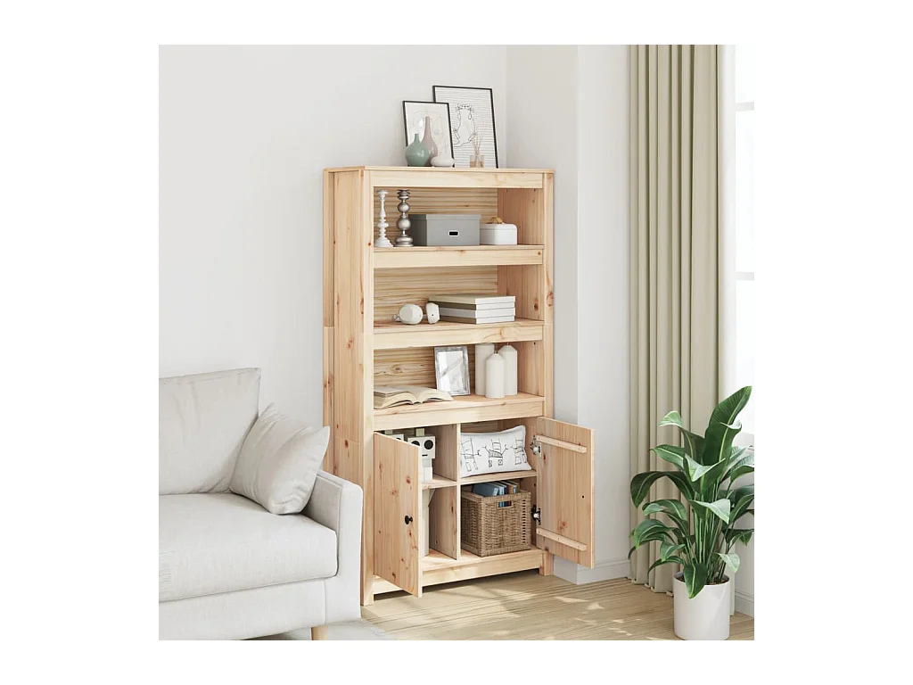 Buffet | Bahut | Meuble de rangement haut 80x35x154 cm Bois massif de pin
