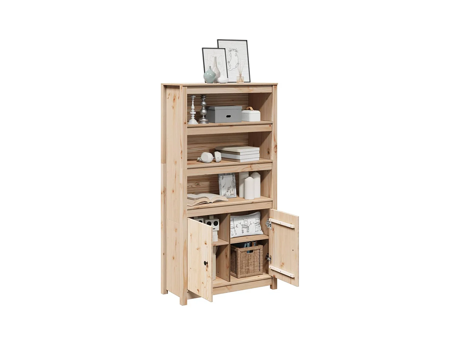 Buffet | Bahut | Meuble de rangement haut 80x35x154 cm Bois massif de pin