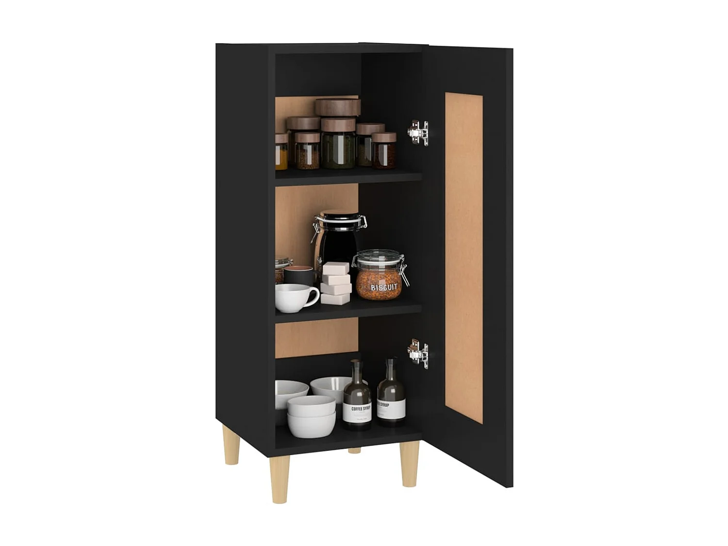 Buffet | Bahut | Meuble de rangement Noir 34,5x34x90 cm Bois d'ingénierie