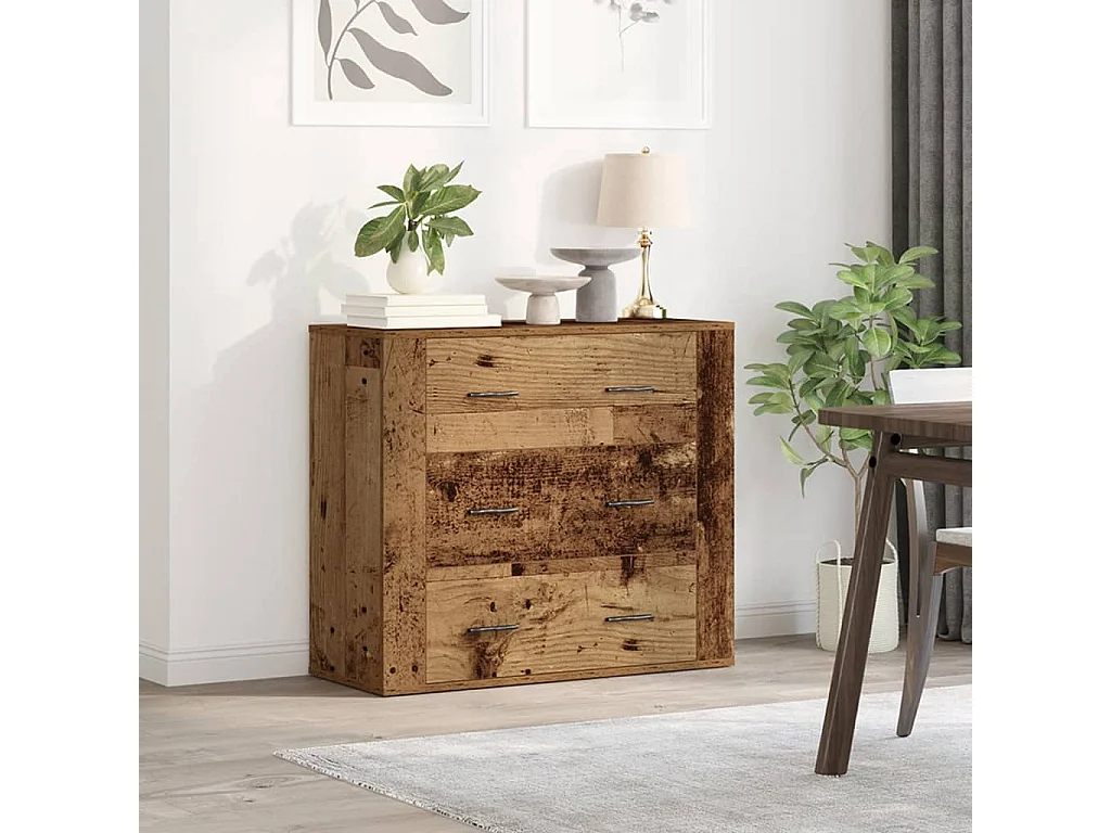 Buffet | Bahut | Meuble de rangement vieux bois 80x33x70 cm bois d'ingénierie