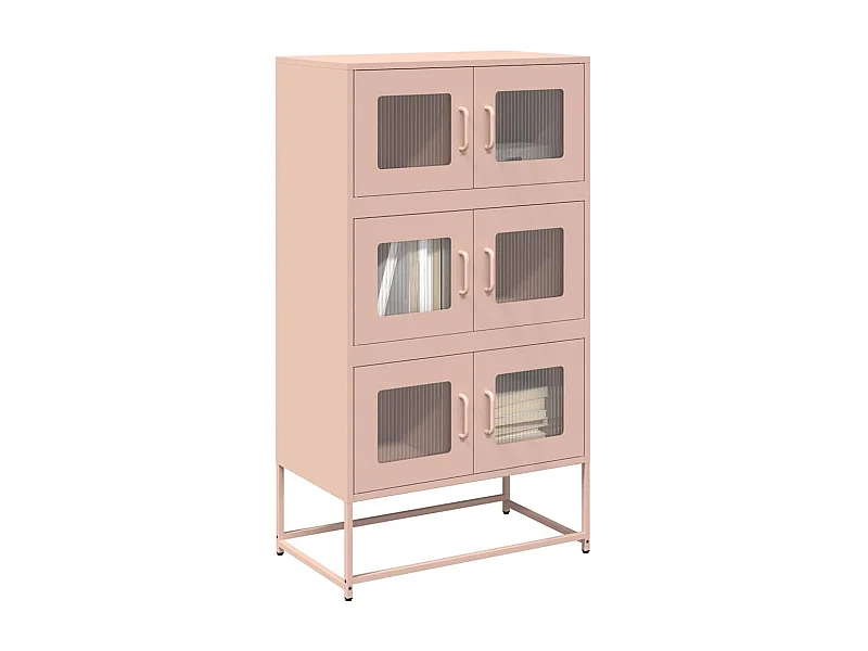 Credenza | Buffet | Armadio Rosa 68x39x123 cm in Acciaio