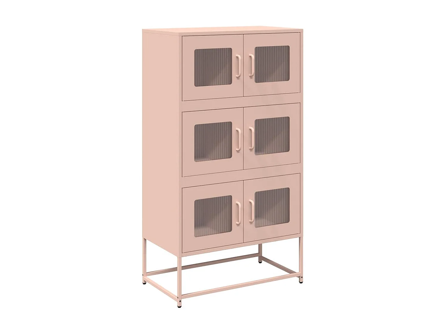 Buffet | Bahut | Meuble de rangement haut rose 68x39x123 cm acier