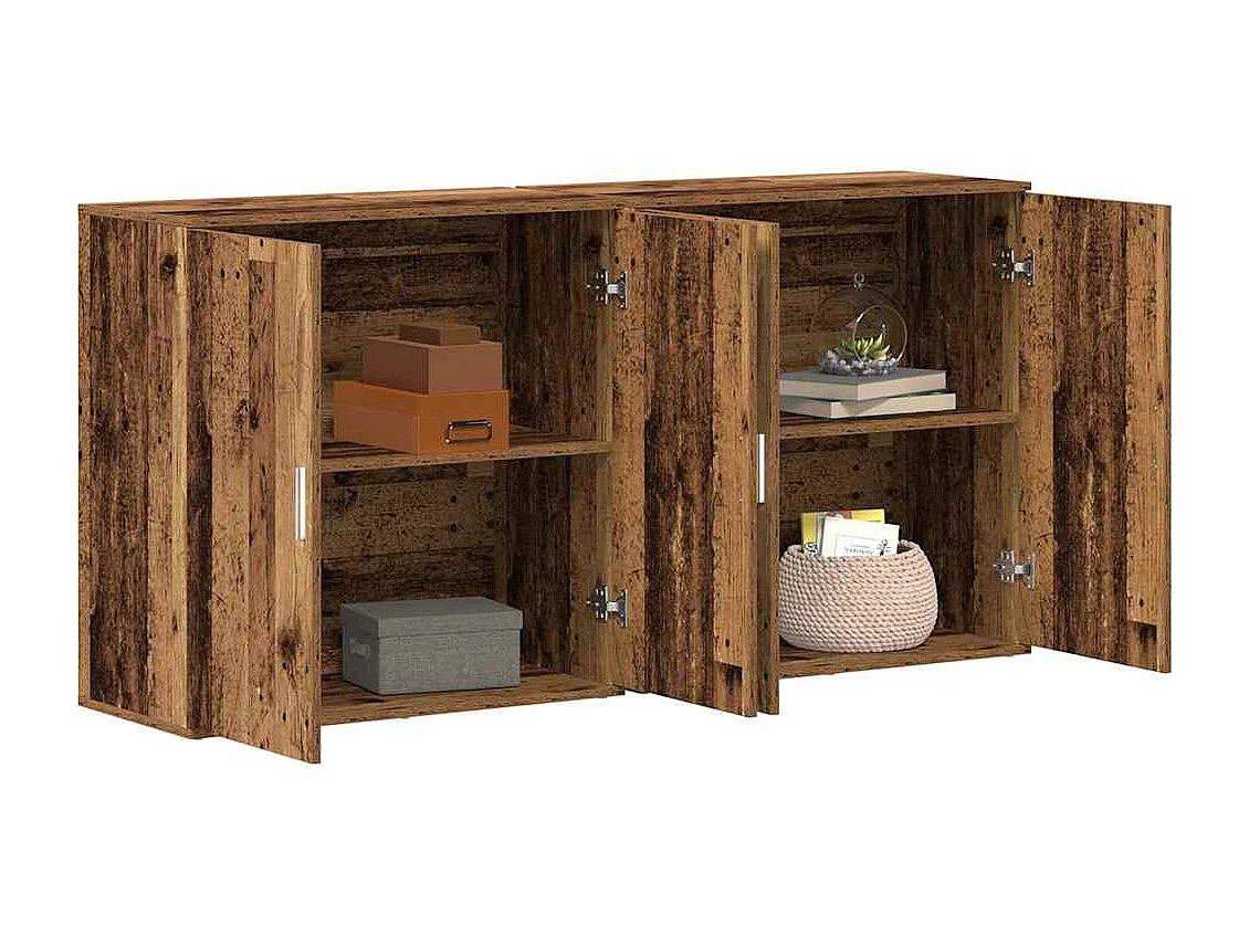 Buffets | Bahuts | Meuble de rangement 2 pcs Bois ancien 79x38x80 cm Bois d'ingénierie
