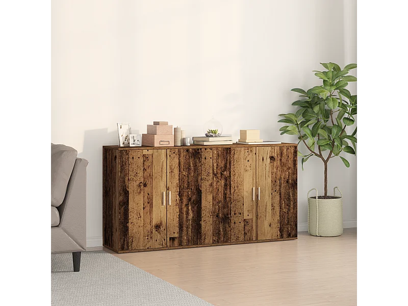 Buffets | Bahuts | Meuble de rangement 2 pcs Bois ancien 79x38x80 cm Bois d'ingénierie