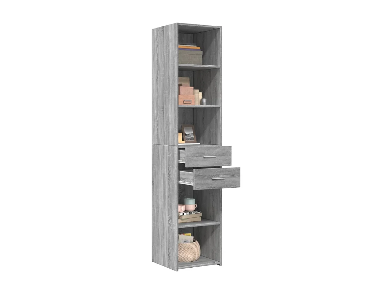 Buffet | Bahut | Meuble de rangement haut sonoma gris 40x42,5x185 cm bois d'ingénierie