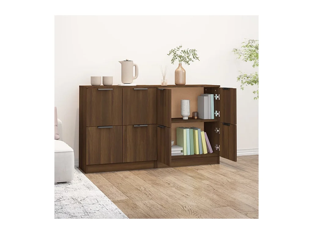 Credenze | Buffet | Armadi 2 pz Rovere Marrone 60x30x70 cm in Legno Multistrato