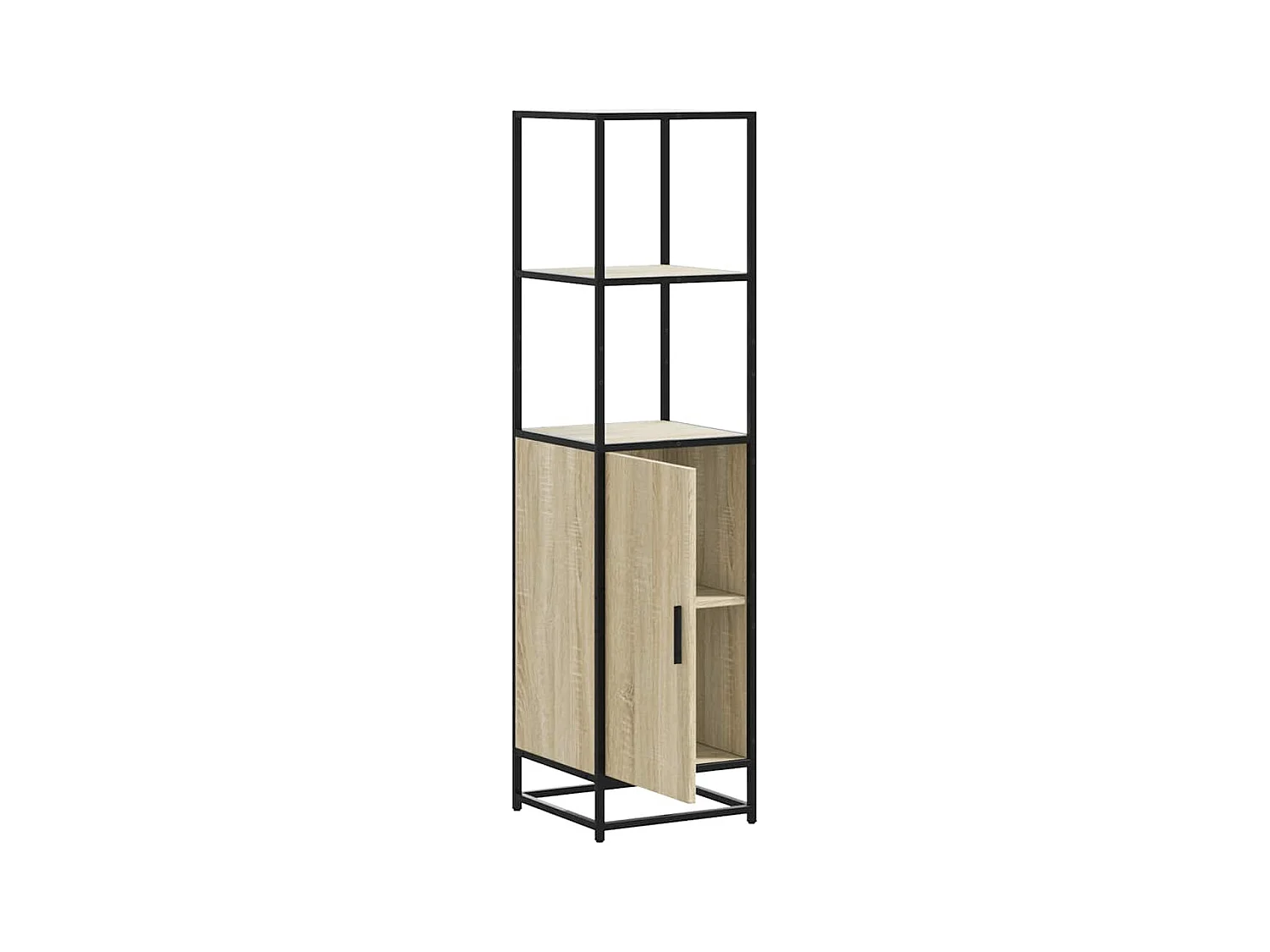 Buffet | Bahut | Meuble de rangement haut chêne sonoma 35,5x35x139 cm bois d'ingénierie métal