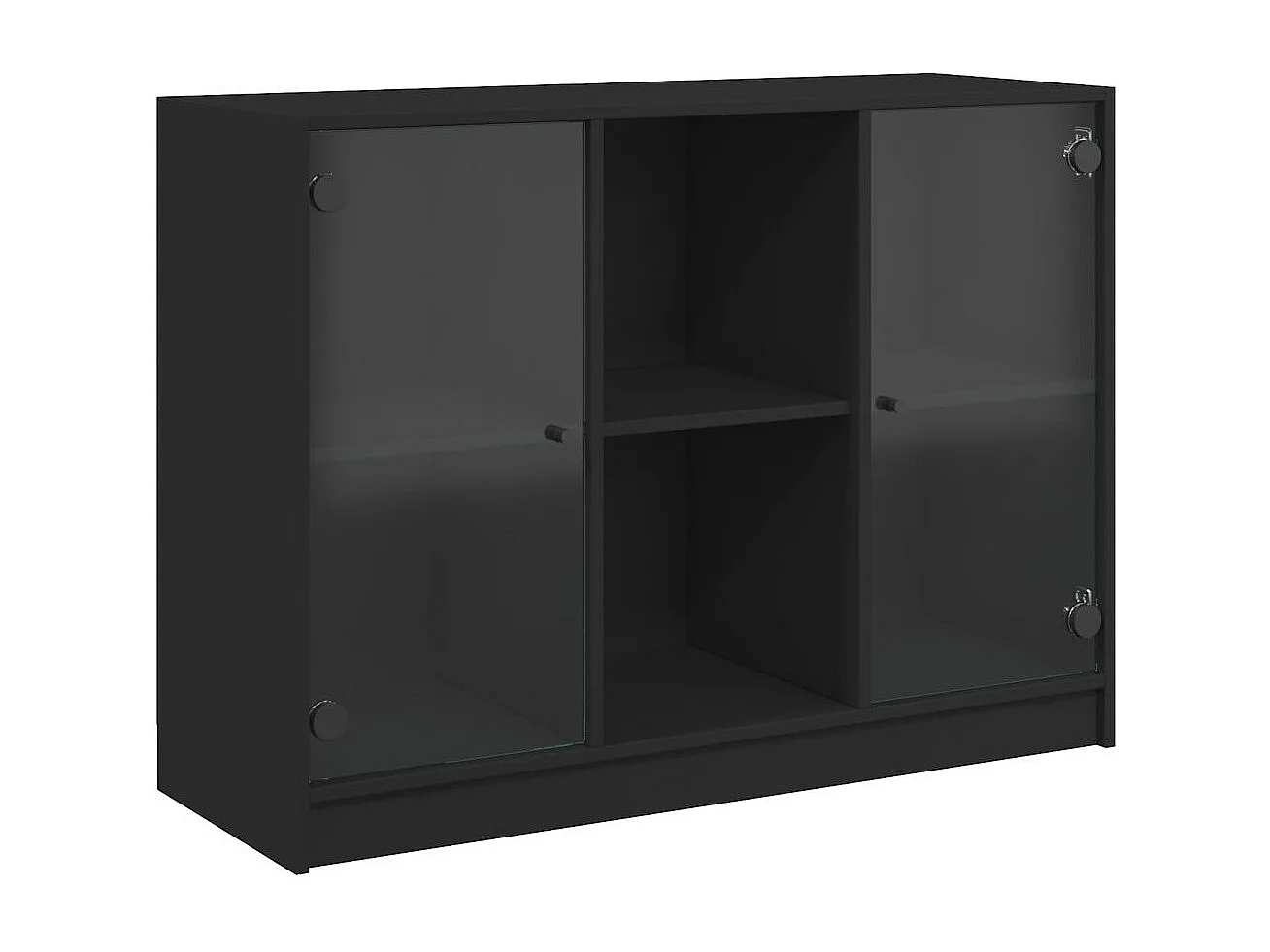 Buffet | Bahut | Meuble de rangement noir 102x37x75,5 cm bois d'ingénierie