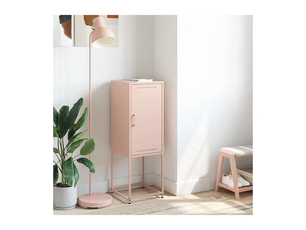 Credenza | Buffet | Armadio Rosa 36x39x107 cm in Acciaio