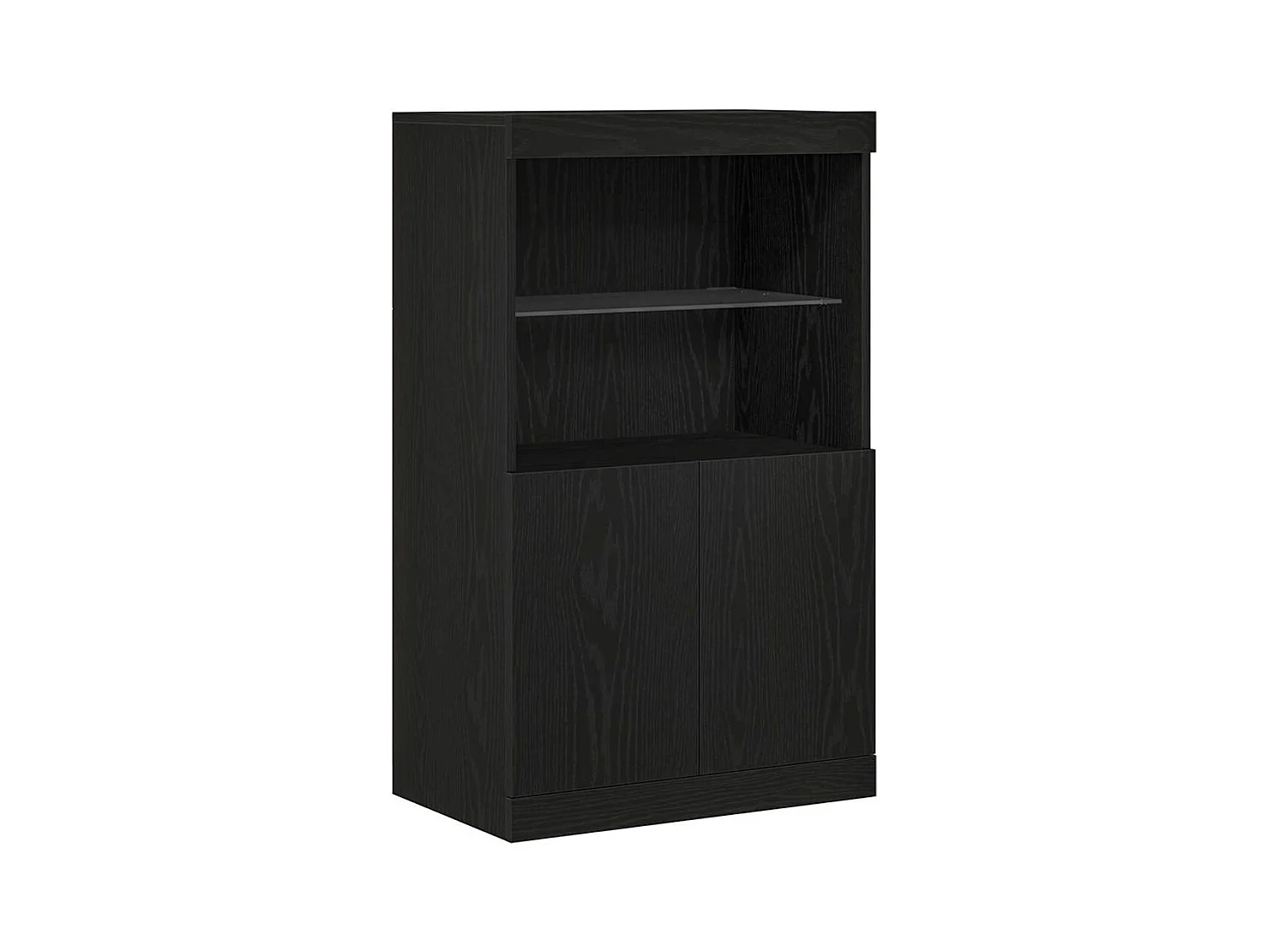Buffet | Bahut | Meuble de rangement avec lumières LED Chêne Noir 60x37x100 cm
