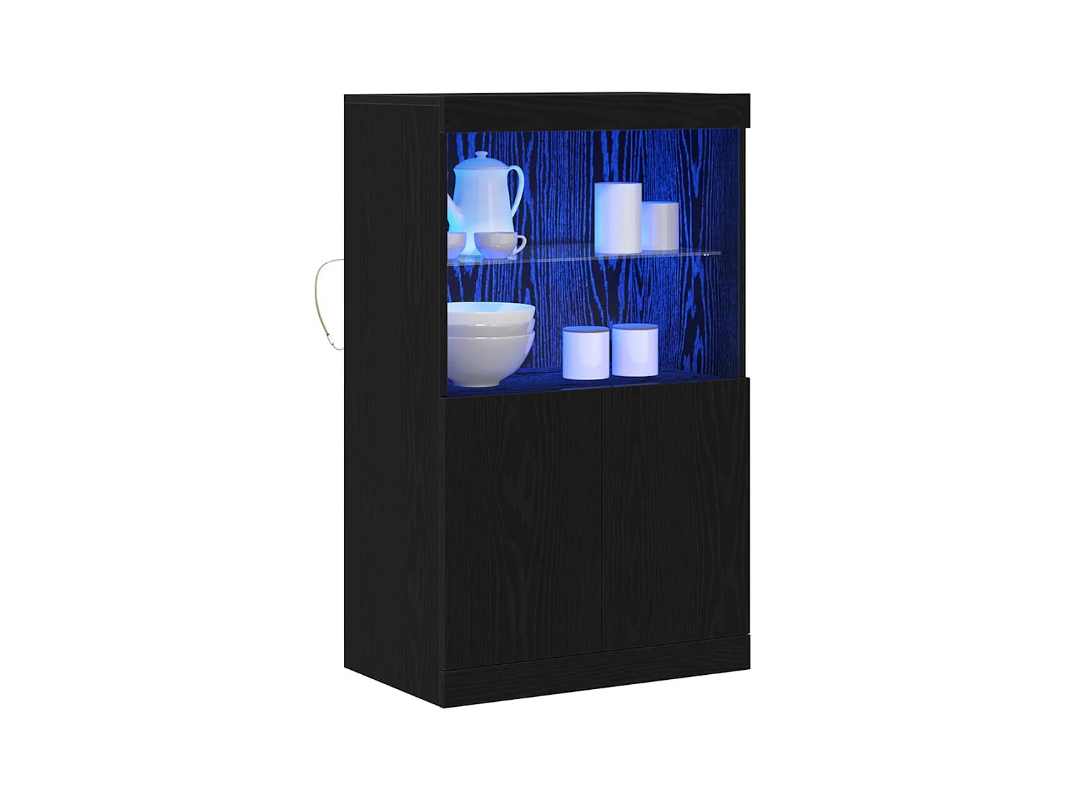 Buffet | Bahut | Meuble de rangement avec lumières LED Chêne Noir 60x37x100 cm