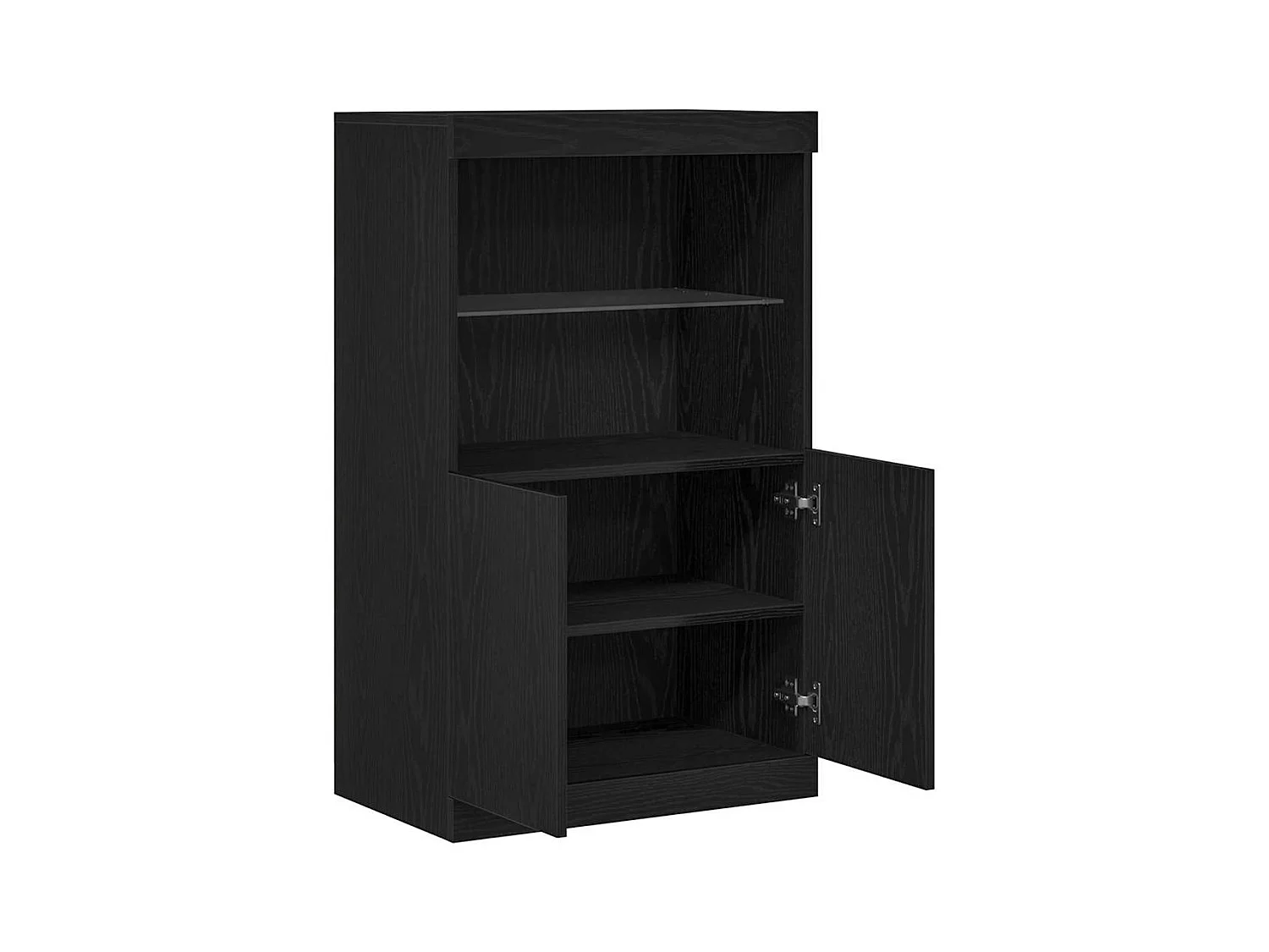 Buffet | Bahut | Meuble de rangement avec lumières LED Chêne Noir 60x37x100 cm