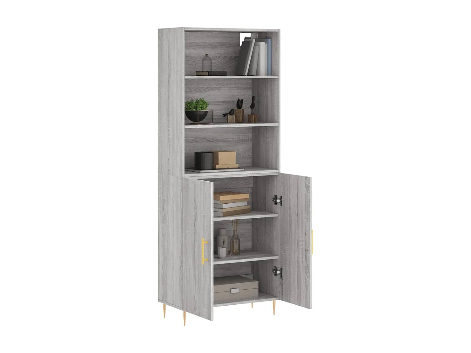 Credenza | Buffet | Armadio Grigio Sonoma 69,5x34x180 cm in Legno Multistrato